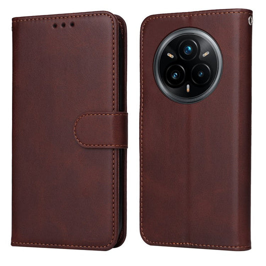 For Realme 14 Pro+ 5G Case Wallet PU Leather Folio Flip Phone Cover - Brown