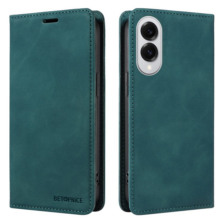 BETOPNICE 003 For Samsung Galaxy S25 Edge Case Wallet Leather Phone Cover with Stand - Green