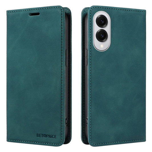 BETOPNICE 003 For Samsung Galaxy S25 Edge Case Wallet Leather Phone Cover with Stand - Green