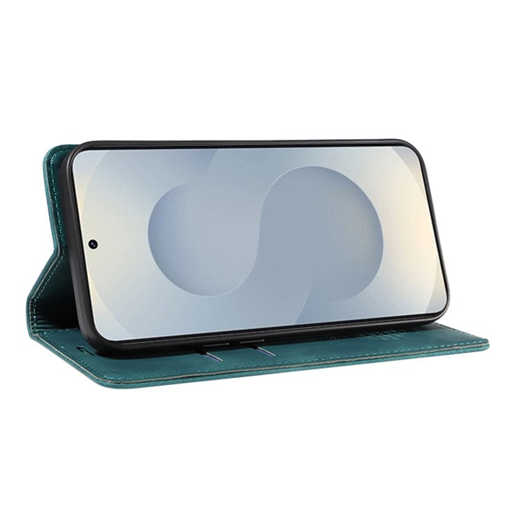 BETOPNICE 003 For Samsung Galaxy S25 Edge Case Wallet Leather Phone Cover with Stand - Green