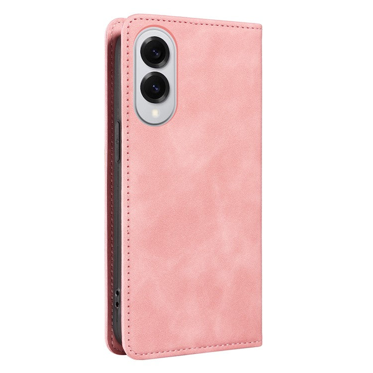 BETOPNICE 003 For Samsung Galaxy S25 Edge Case Wallet Leather Phone Cover with Stand - Pink