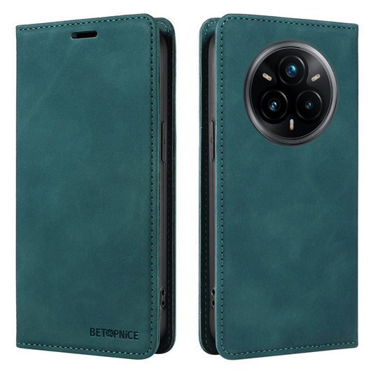 BETOPNICE 003 For Realme 14 Pro+ 5G Case Wallet Leather Phone Cover with Stand - Green