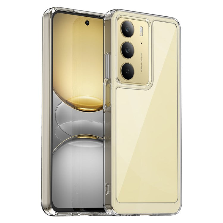 WANLONFENG MF Series for Realme 14x 5G Case TPU Acrylic Clear Phone Cover with Tempered Glass Film