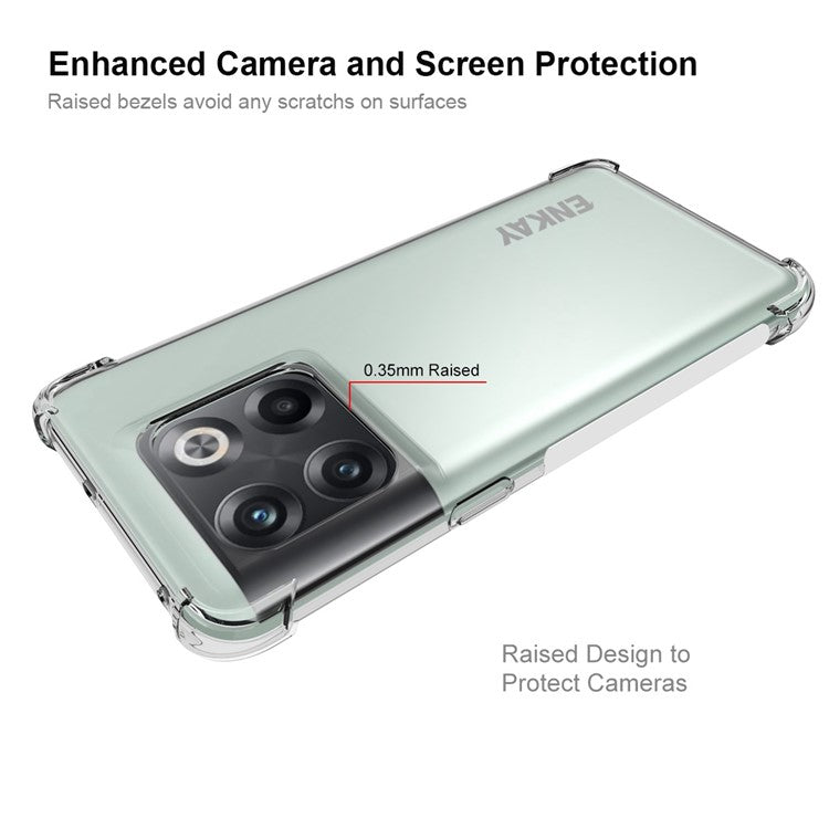ENKAY HAT PRINCE For OnePlus 10T 5G / Ace Pro 5G Crystal Clear Cover Air Buffer TPU Anti-slip Strip Edge Protective Phone Case