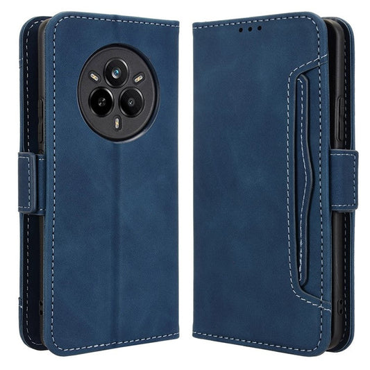 For Realme 14 Pro 5G Leather Case Phone Wallet Cover with Multiple Card Slots - Blue
