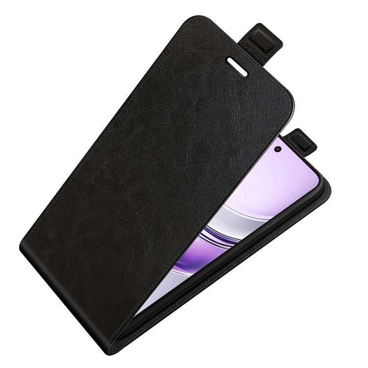 For Realme 14x 4G Case with Card Slots Vertical Flip Leather Phone Cover - Black