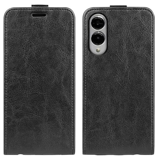 For Samsung Galaxy S25 Edge Case with Card Slots Vertical Flip Leather Phone Cover - Black