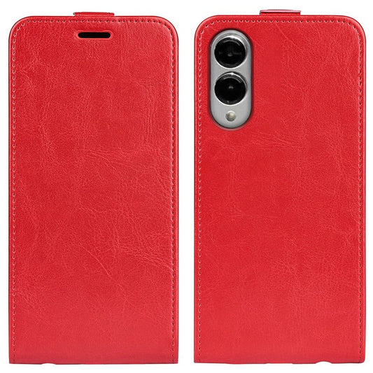 For Samsung Galaxy S25 Edge Case with Card Slots Vertical Flip Leather Phone Cover - Red