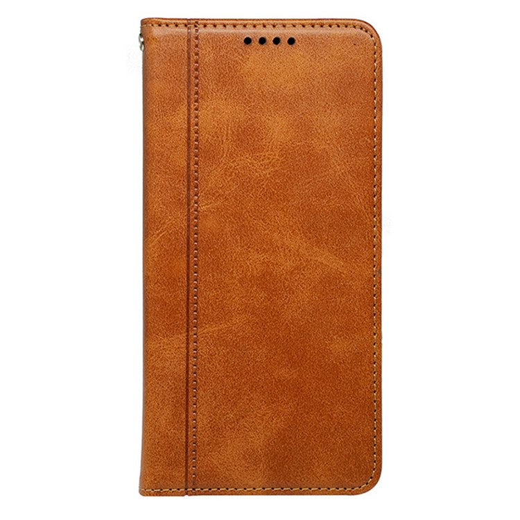 For Samsung Galaxy S25 Edge Case Hidden Magnetic Closure Calf Texture Leather Phone Cover - Yellow