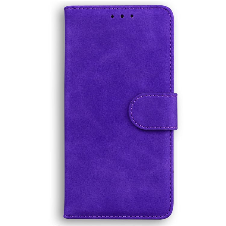 For Samsung Galaxy S25 Edge Case Solid Color Leather Wallet Phone Cover - Purple
