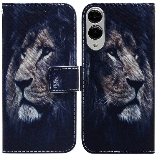 For Samsung Galaxy S25 Edge Wallet Case Pattern Print Leather Phone Cover - Lion