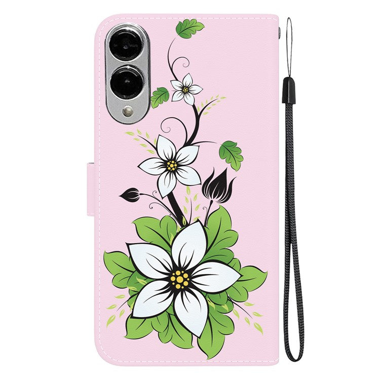 For Samsung Galaxy S25 Edge Wallet Phone Case Anti-Drop Leather Flip Cover Pattern Printing - Lily