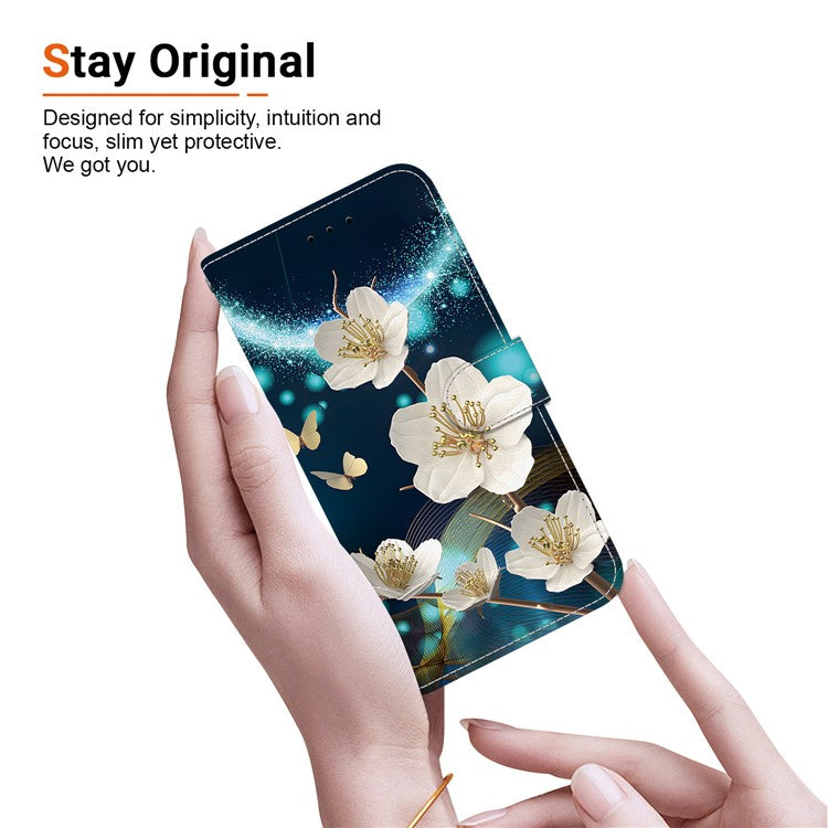 For Samsung Galaxy S25 Edge Case Pattern Printing Anti-Drop Leather Flip Wallet Phone Cover with Lanyard - Magnolia