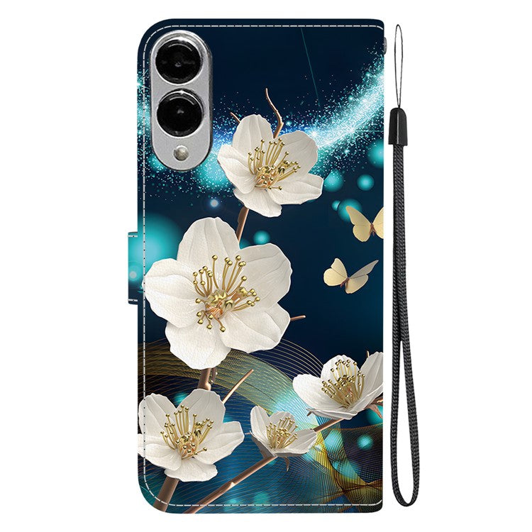 For Samsung Galaxy S25 Edge Case Pattern Printing Anti-Drop Leather Flip Wallet Phone Cover with Lanyard - Magnolia