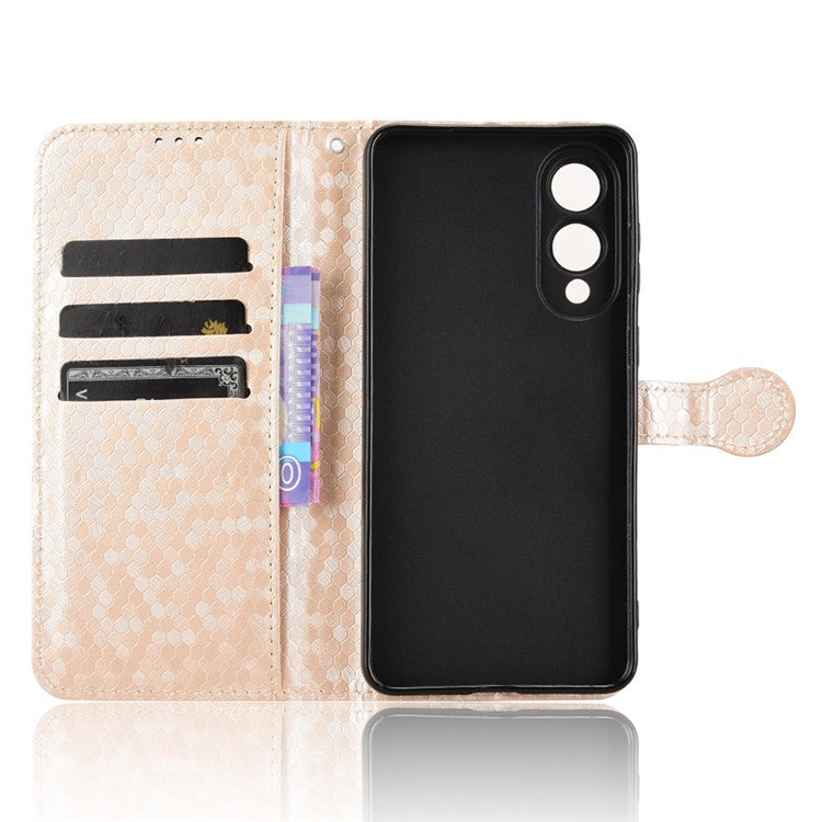 For Samsung Galaxy S25 Edge Wallet Case Dot Pattern Imprint PU Leather Phone Cover - Rose Gold