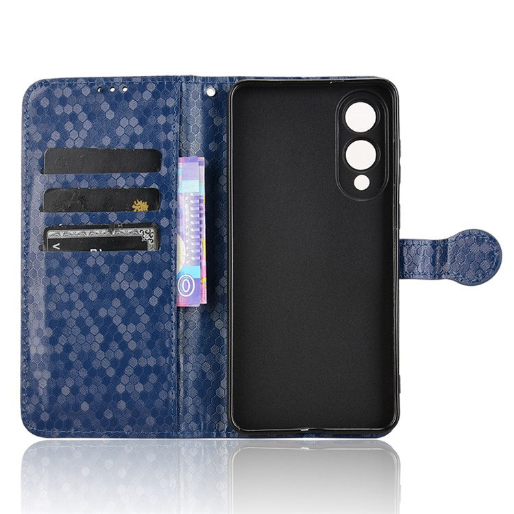 For Samsung Galaxy S25 Edge Wallet Case Dot Pattern Imprint PU Leather Phone Cover - Dark Blue
