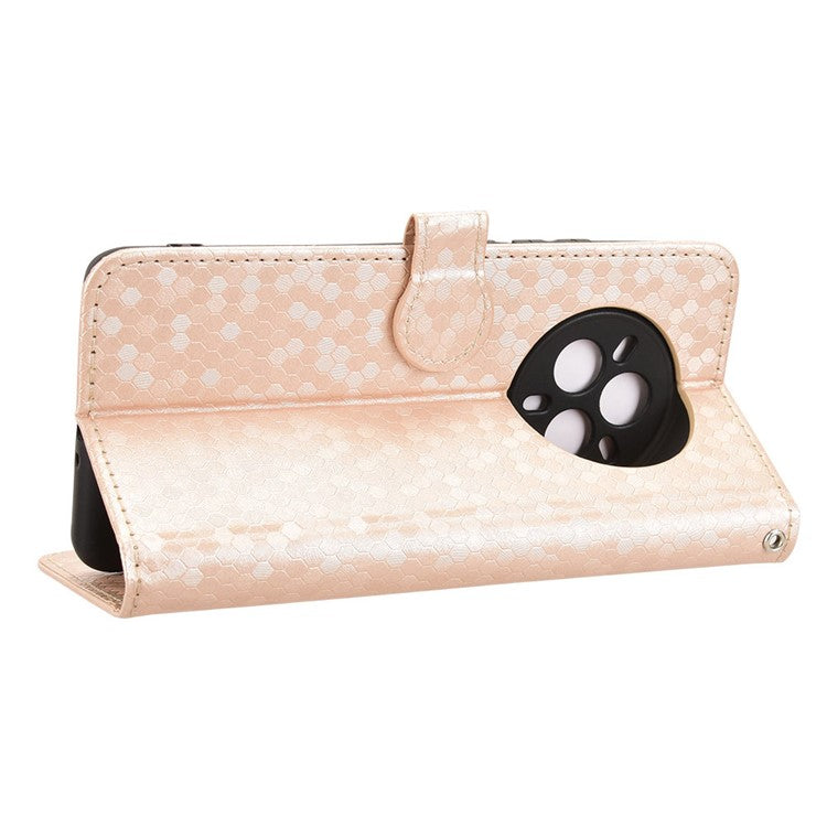 For Realme 14 Pro 5G Wallet Case Dot Pattern Imprint PU Leather Phone Cover - Rose Gold
