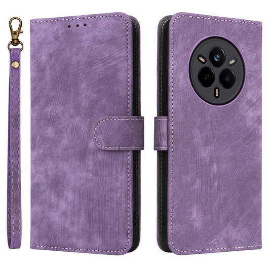 For Realme 14 Pro 5G Case Wallet RFID Blocking PU Leather Cover Viewing Stand - Purple