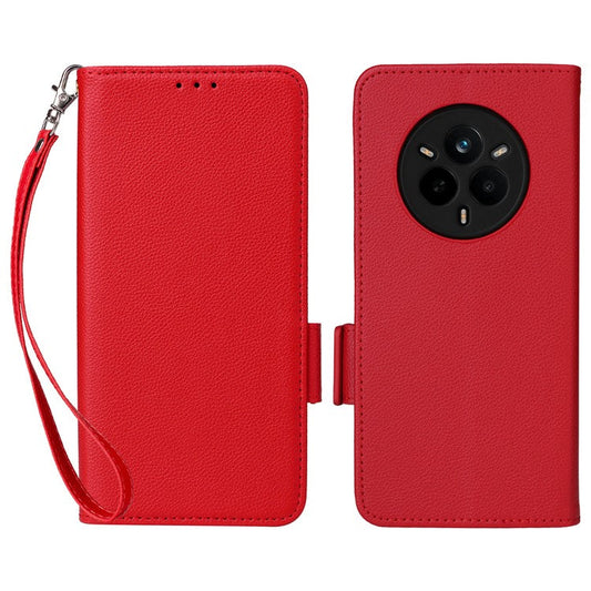 For Realme 14 Pro 5G Case Wallet Flip Litchi Texture PU Leather Phone Cover - Red