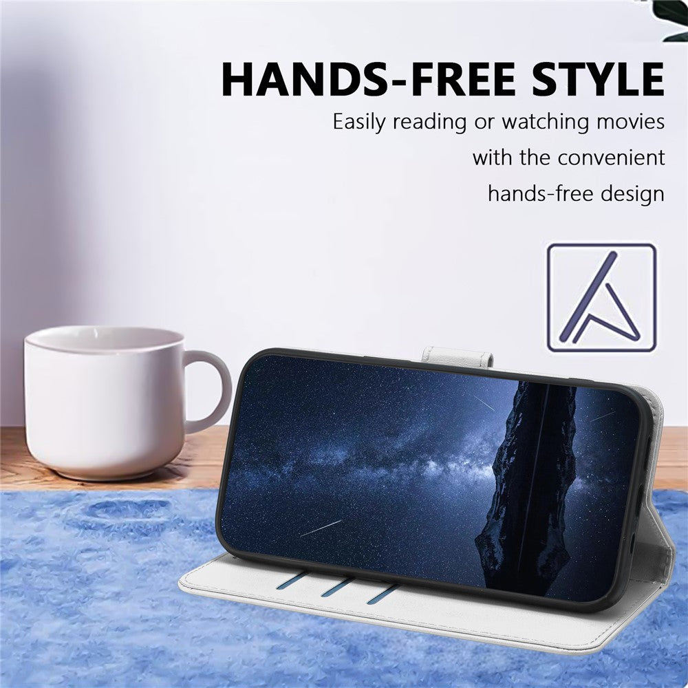 For Oppo Reno13 5G (Global) Leather Case Wallet Stand Solid Color Anti Drop Phone Cover - Silver