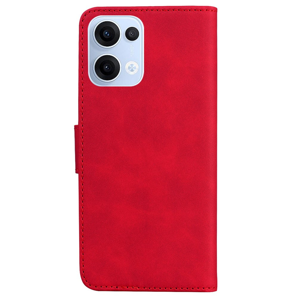 For Oppo Reno13 5G (Global) Case Solid Color Leather Wallet Phone Cover - Red