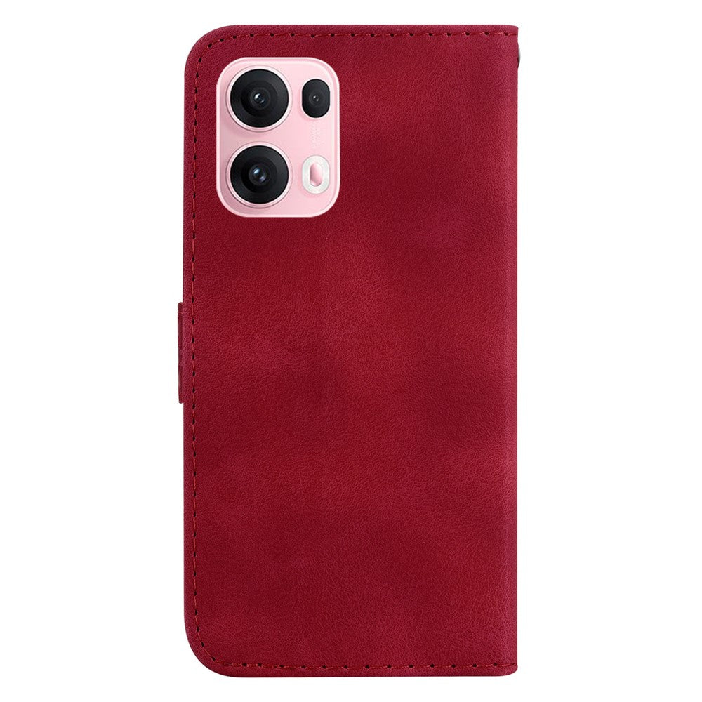 For Oppo Reno13 Pro 5G Stand Case 7-Shaped Pattern Imprint Leather Phone Cover - Red