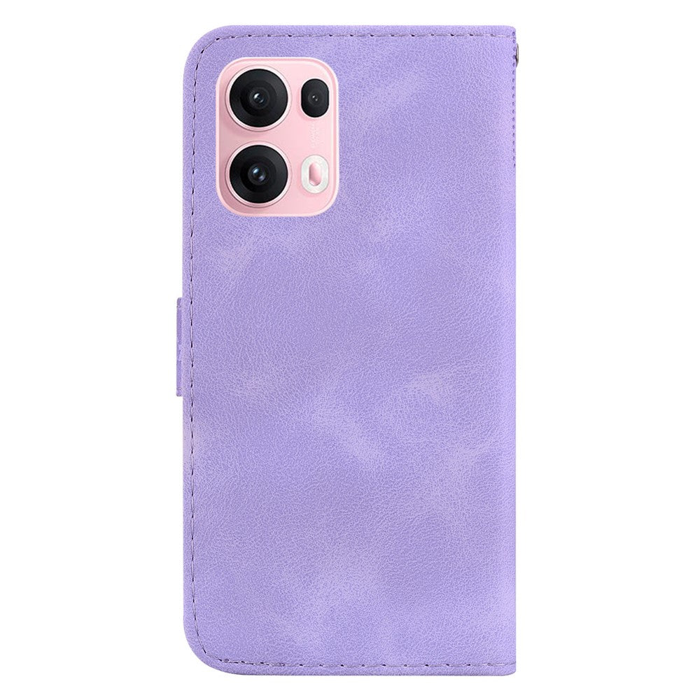 For Oppo Reno13 Pro 5G Stand Case 7-Shaped Pattern Imprint Leather Phone Cover - Purple