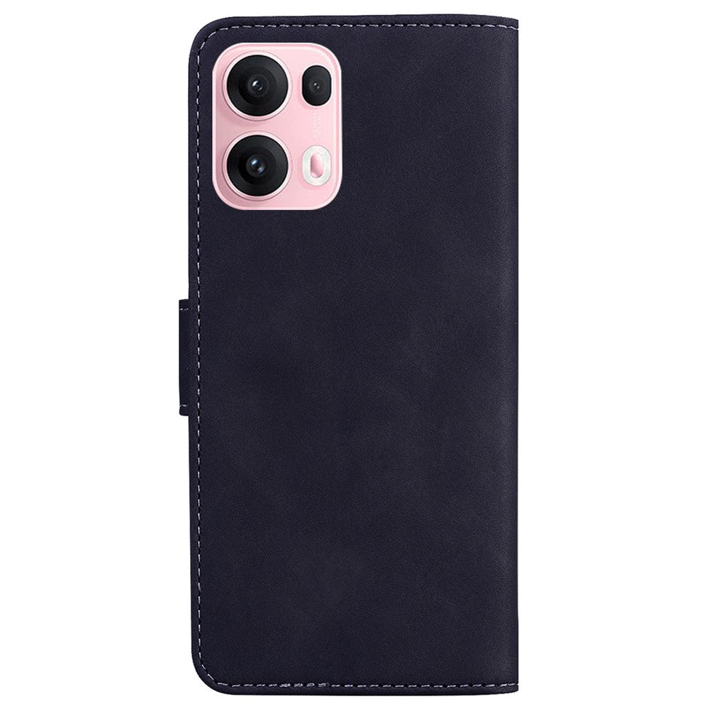 For Oppo Reno13 Pro 5G Case Solid Color Leather Wallet Phone Cover - Black