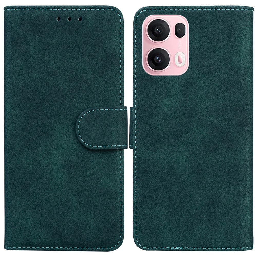 For Oppo Reno13 Pro 5G Case Solid Color Leather Wallet Phone Cover - Green