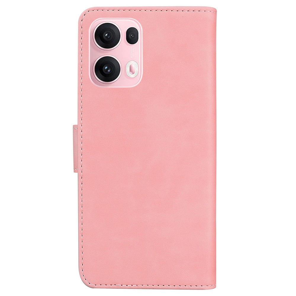 For Oppo Reno13 Pro 5G Case Solid Color Leather Wallet Phone Cover - Pink
