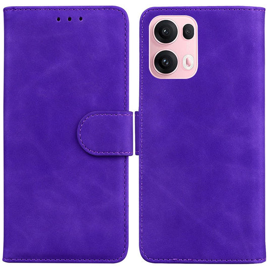 For Oppo Reno13 Pro 5G Case Solid Color Leather Wallet Phone Cover - Purple