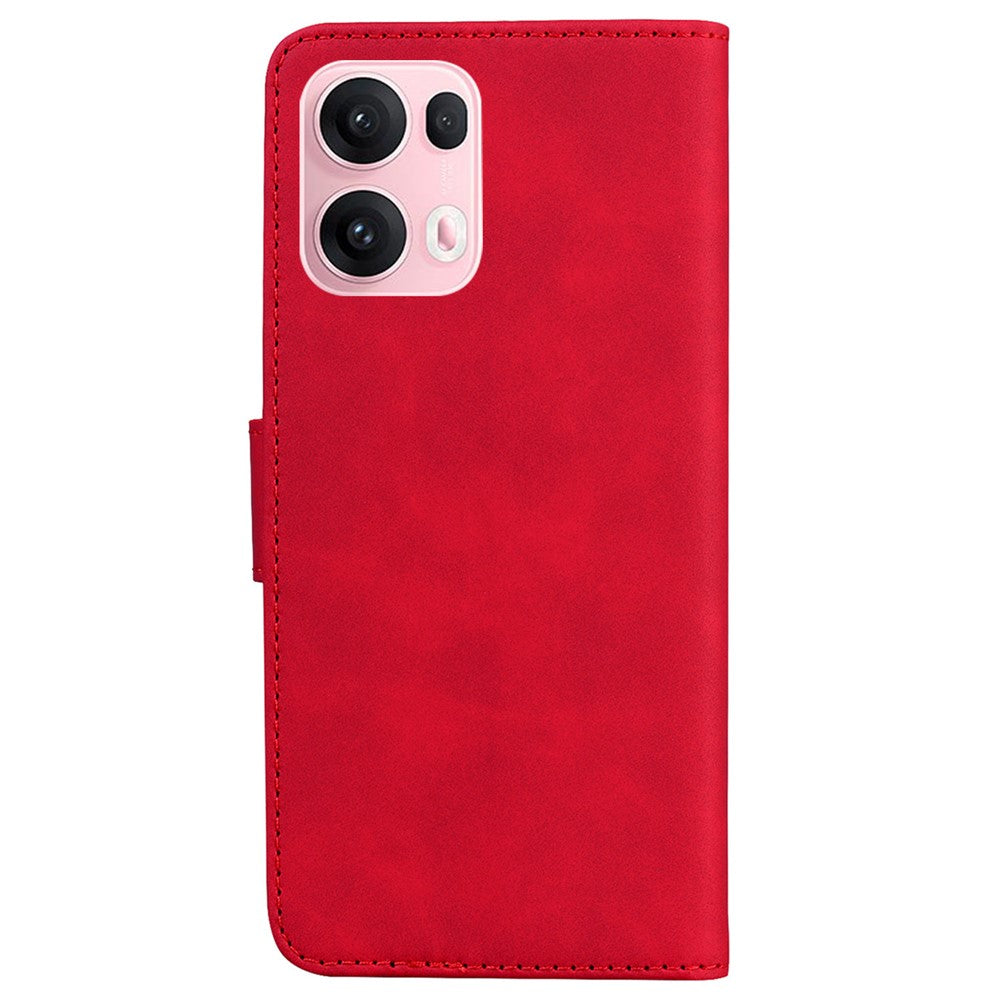 For Oppo Reno13 Pro 5G Case Solid Color Leather Wallet Phone Cover - Red