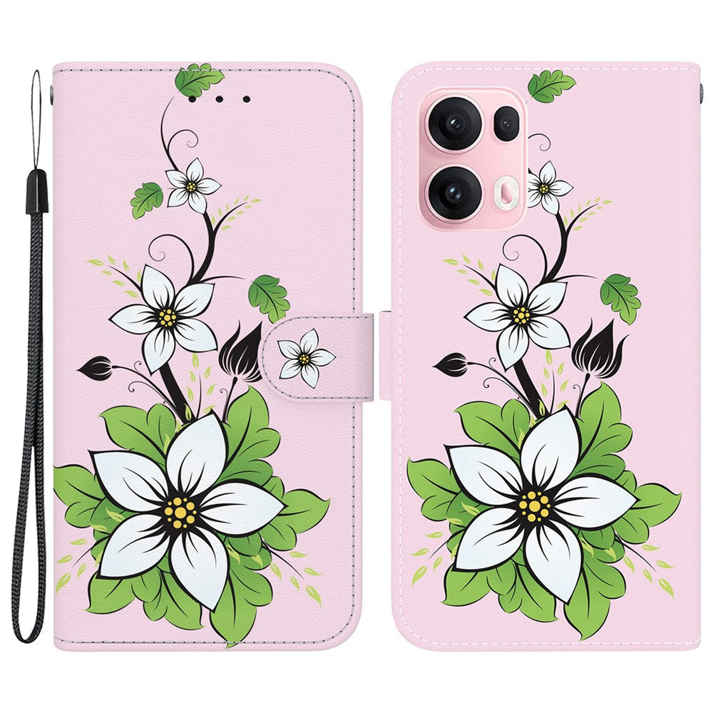 For Oppo Reno13 Pro 5G Wallet Phone Case Anti-Drop Leather Flip Cover Pattern Printing - Lily