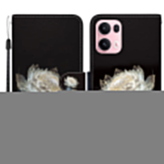 For Oppo Reno13 Pro 5G Wallet Phone Case Anti-Drop Leather Flip Cover Pattern Printing - Crystal Peony