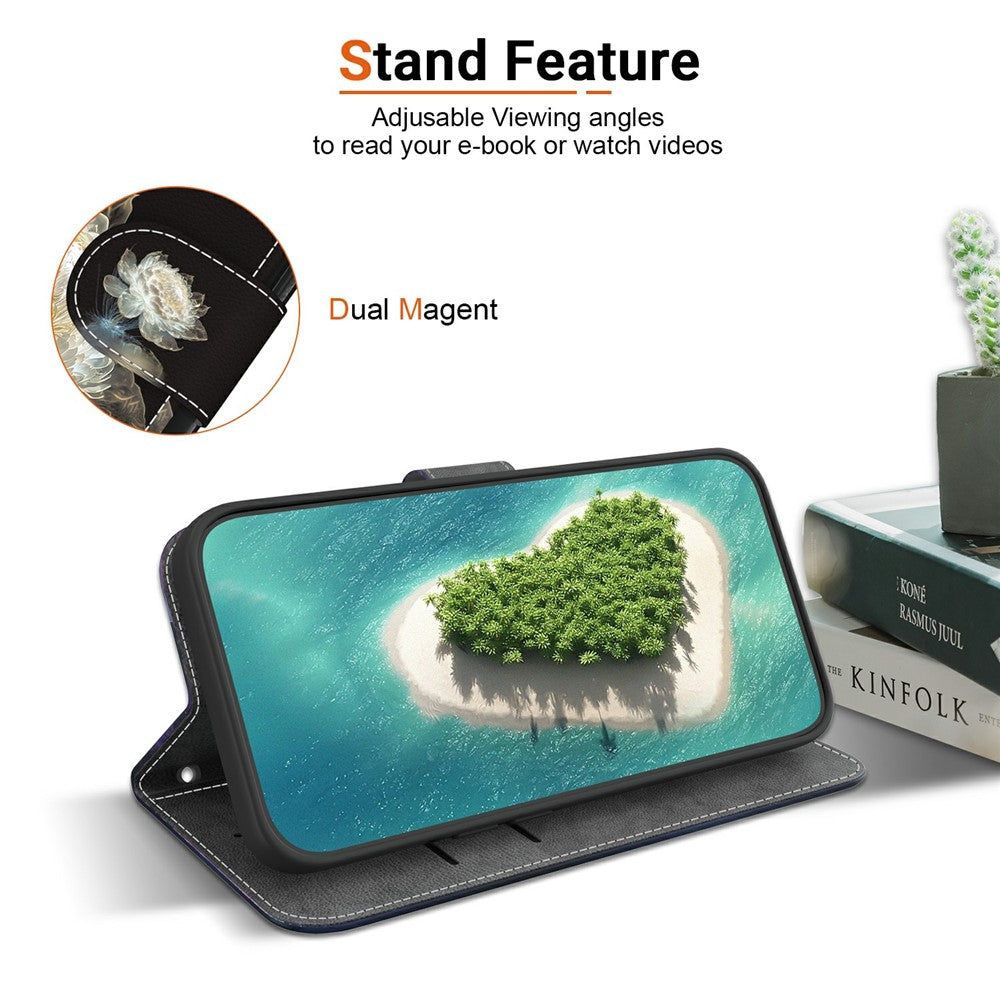 For Oppo Reno13 Pro 5G Wallet Phone Case Anti-Drop Leather Flip Cover Pattern Printing - Crystal Peony