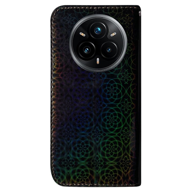 For Realme 14 Pro+ 5G Stand Case Dazzling Flower Leather Phone Cover - Black