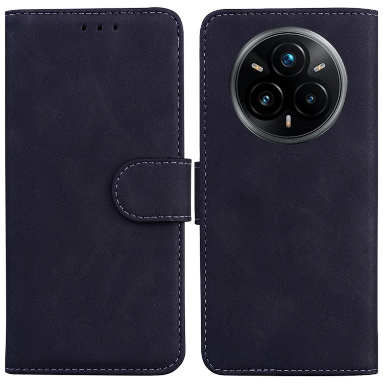 For Realme 14 Pro+ 5G Case Solid Color Leather Wallet Phone Cover - Black