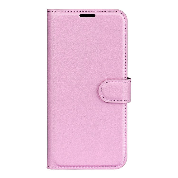 For Samsung Galaxy S25 Edge Case Litchi Texture Shockproof Leather Wallet Phone Cover - Pink