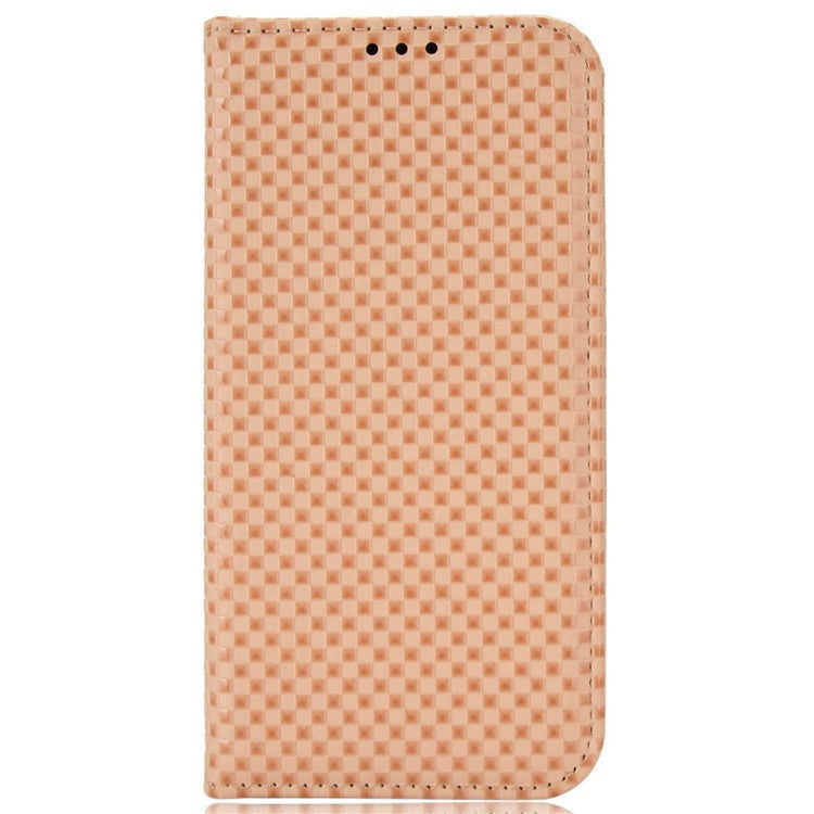 Anti-drop Cell Phone Cover For Google Pixel 7 Pro 5G, Grid Texture Magnetic Closure Phone Case PU Leather Protective Flip Wallet Cover Stand  - Beige