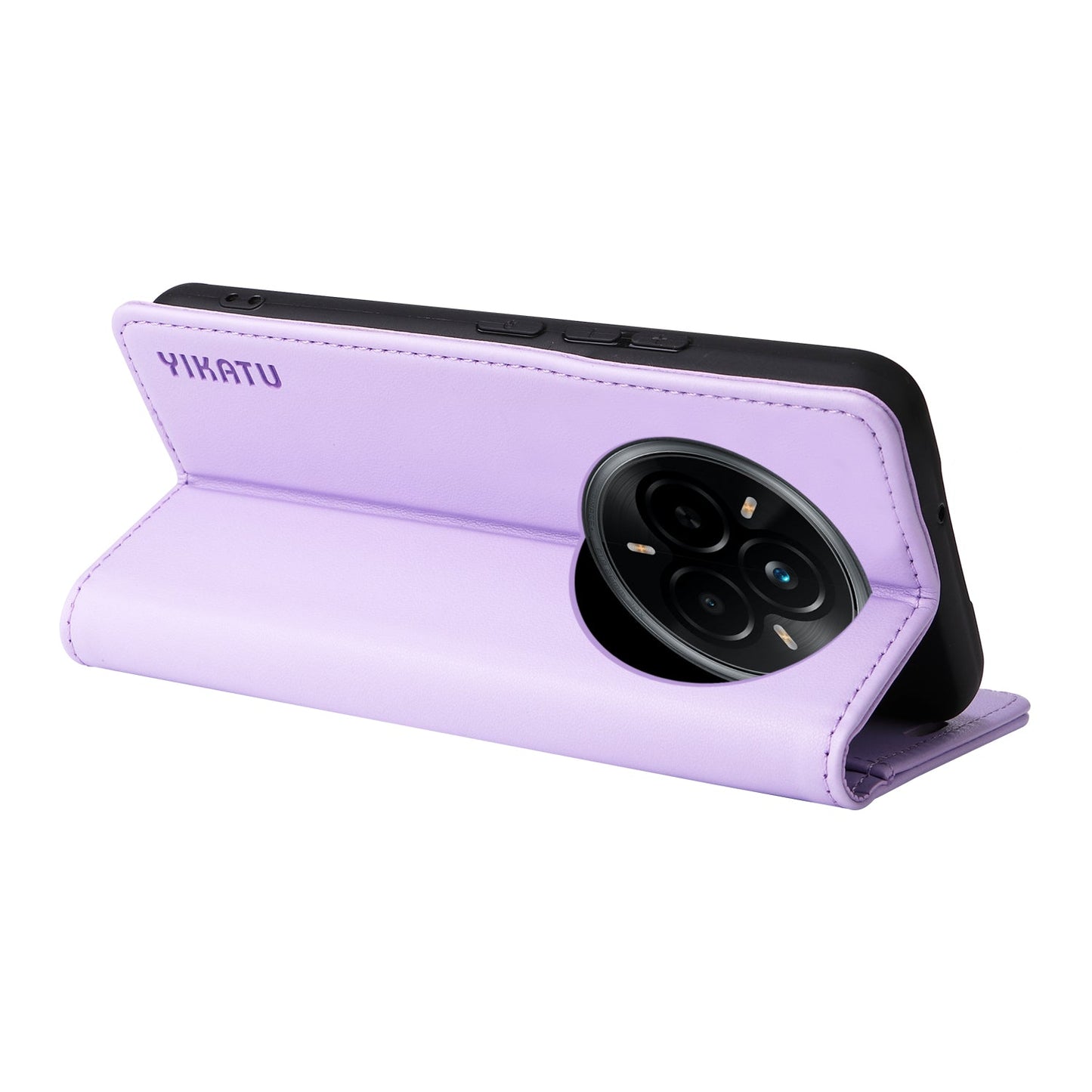 For Realme 14 Pro 5G Wallet Case YIKATU YK- 001 PU Leather Phone Cover with Stand -  Light Purple