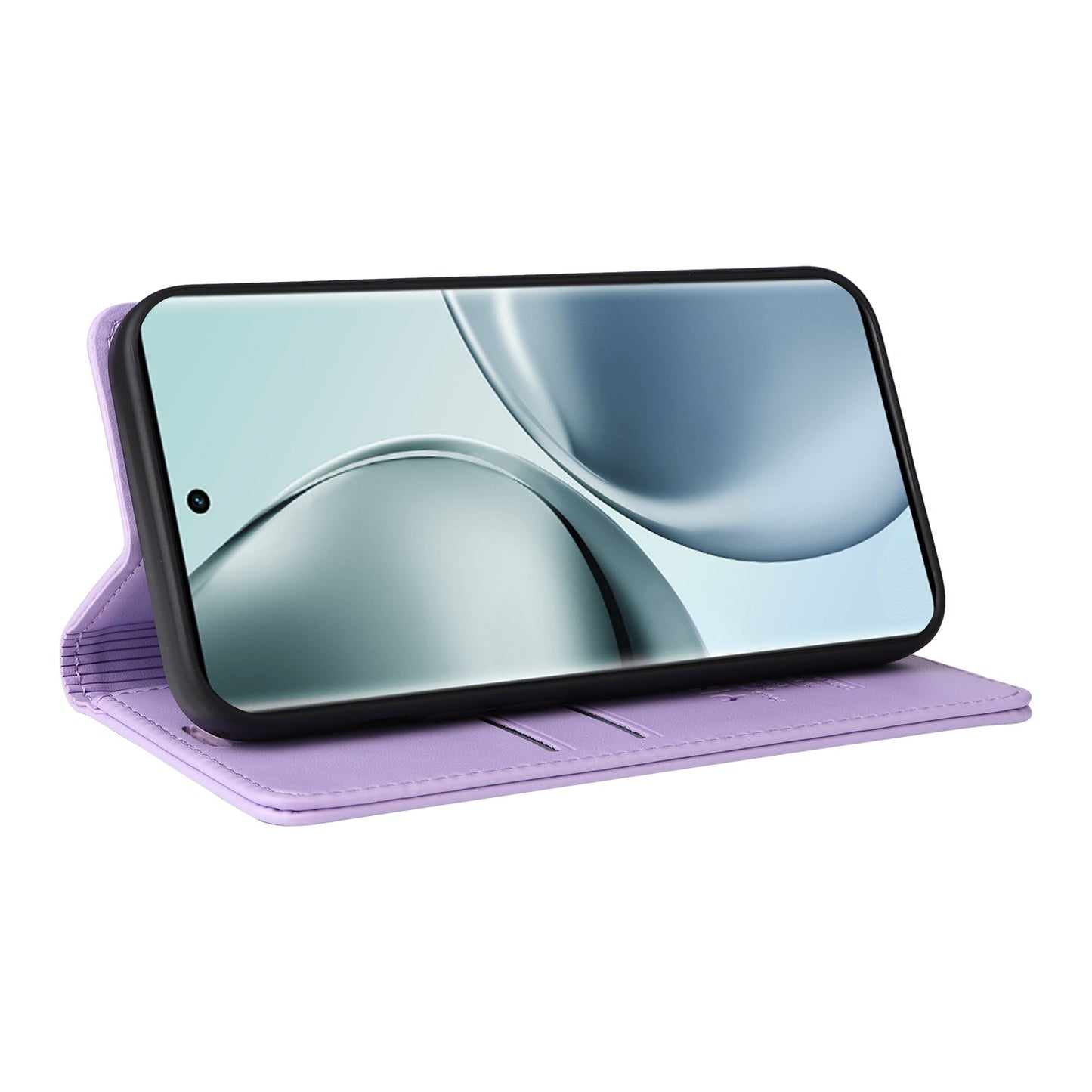 For Realme 14 Pro 5G Wallet Case YIKATU YK- 001 PU Leather Phone Cover with Stand -  Light Purple