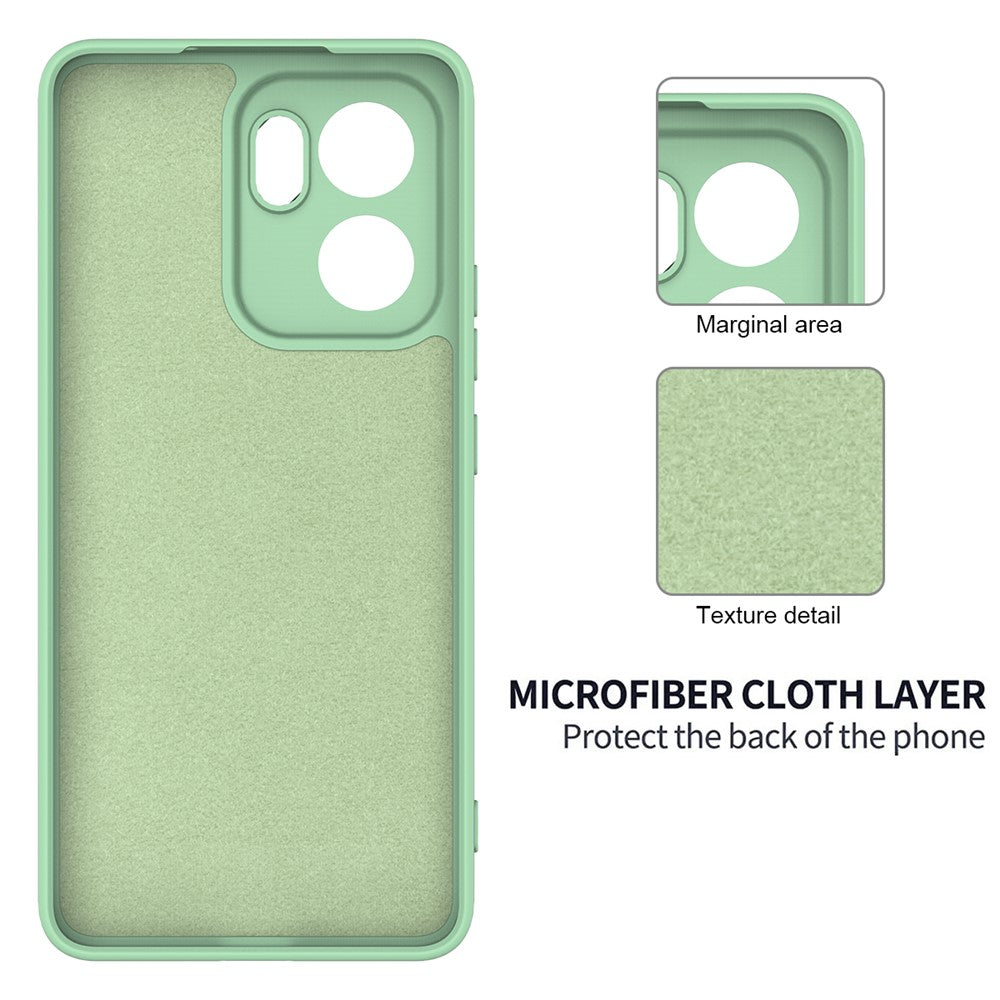 For Oppo Reno13 F 5G / Oppo Reno13 F 4G Liquid Silicone Case Phone Back Cover with Hand Strap - Green