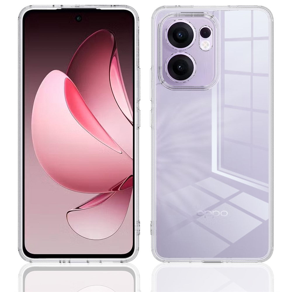 For Oppo Reno13 F 4G / Oppo Reno13 F 5G Clear Phone Case TPU+Acrylic Shockproof Phone Back Cover - Clear