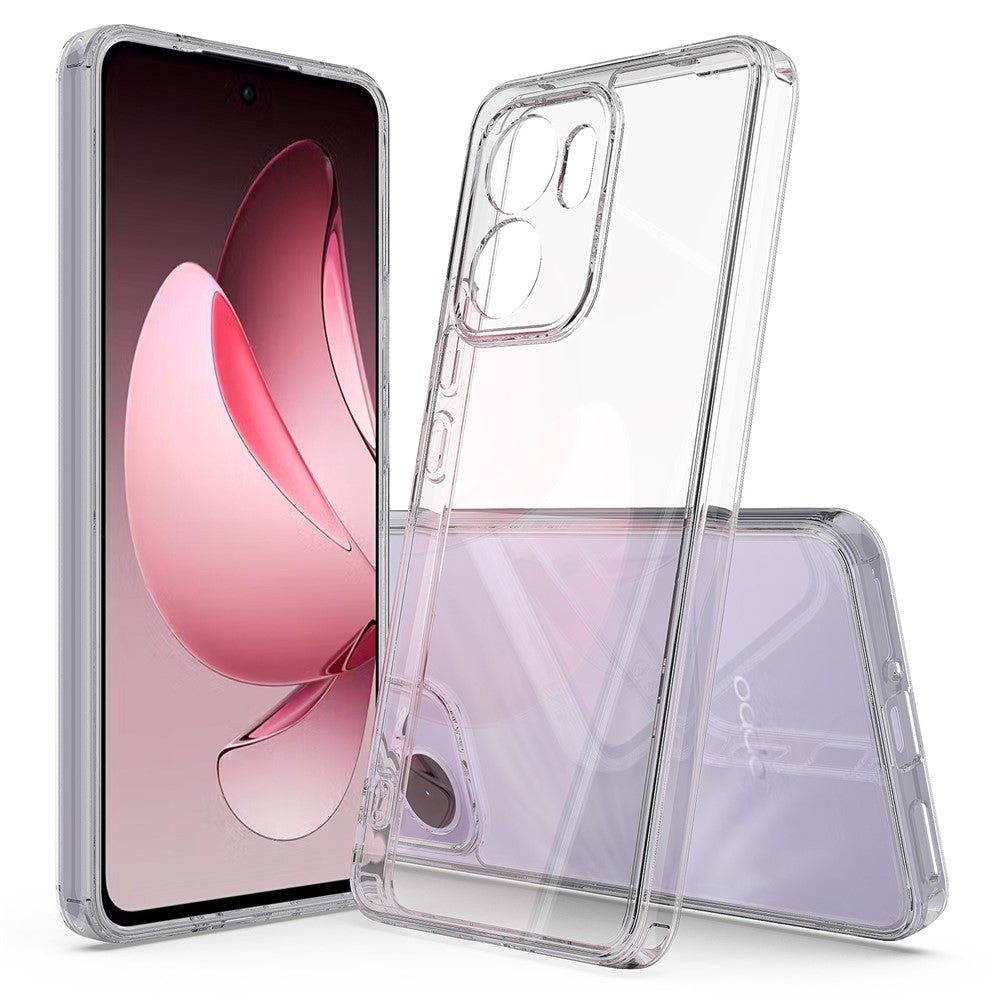 For Oppo Reno13 F 4G / Oppo Reno13 F 5G Clear Phone Case TPU+Acrylic Shockproof Phone Back Cover - Clear