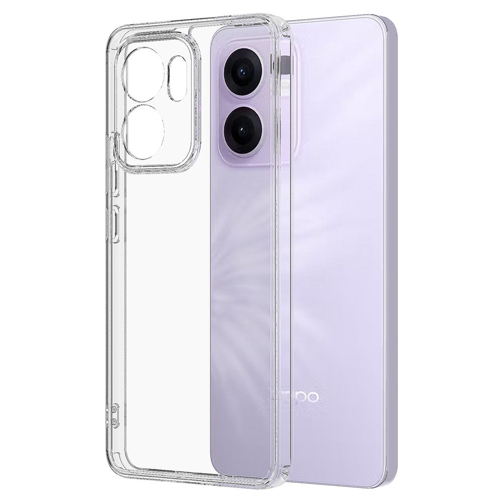 For Oppo Reno13 F 4G / Oppo Reno13 F 5G Clear Phone Case TPU+Acrylic Shockproof Phone Back Cover - Clear