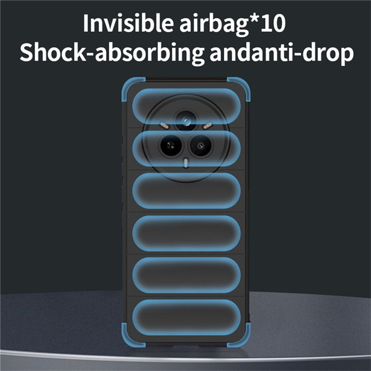 For Realme 14 Pro 5G Case Anti-Drop Soft TPU Rugged Phone Back Cover - Dark Blue