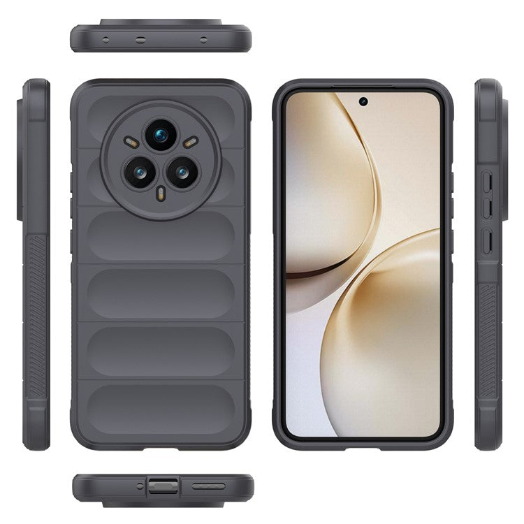 For Realme 14 Pro+ 5G Case Anti-Drop Soft TPU Rugged Phone Back Cover - Dark Grey