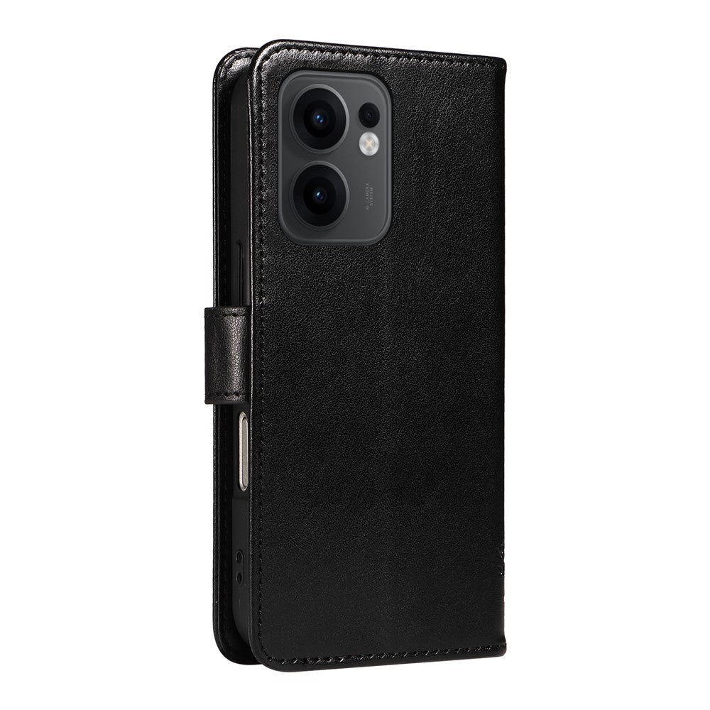For Oppo Reno13 F 5G Phone Case with Stand Cat Tree Pattern Leather Wallet Mobile Cover -  Black