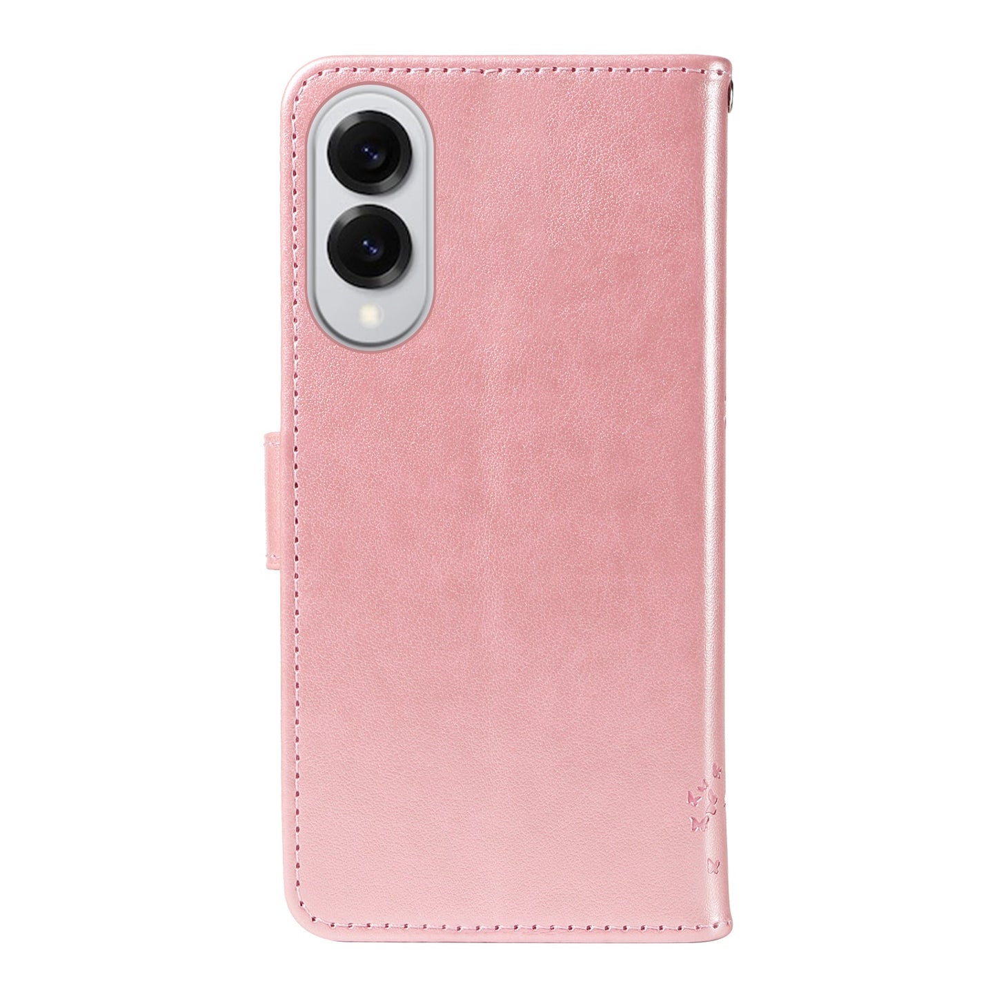 For Samsung Galaxy S25 Edge Phone Case with Stand Cat Tree Pattern Leather Wallet Mobile Cover - Rose Gold