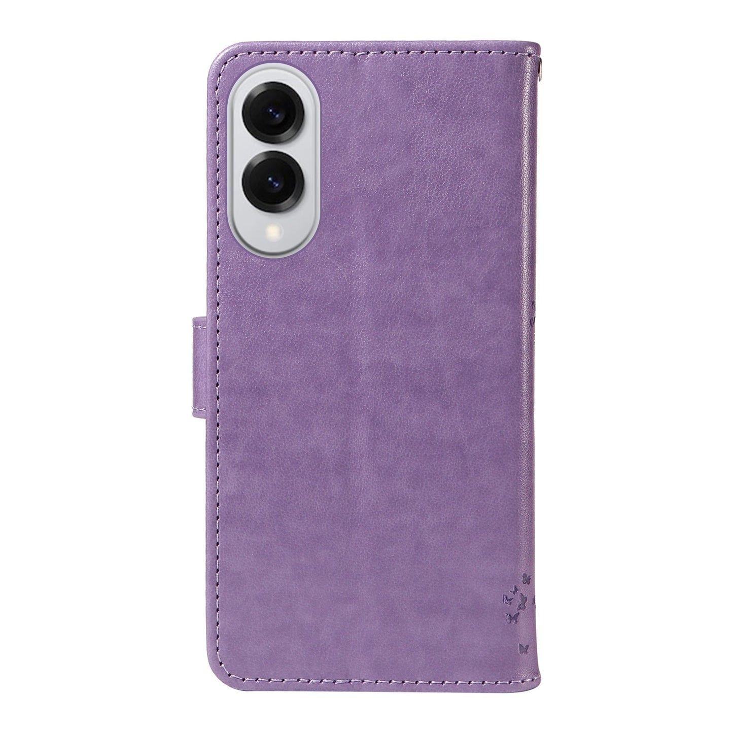 For Samsung Galaxy S25 Edge Phone Case with Stand Cat Tree Pattern Leather Wallet Mobile Cover -  Light Purple